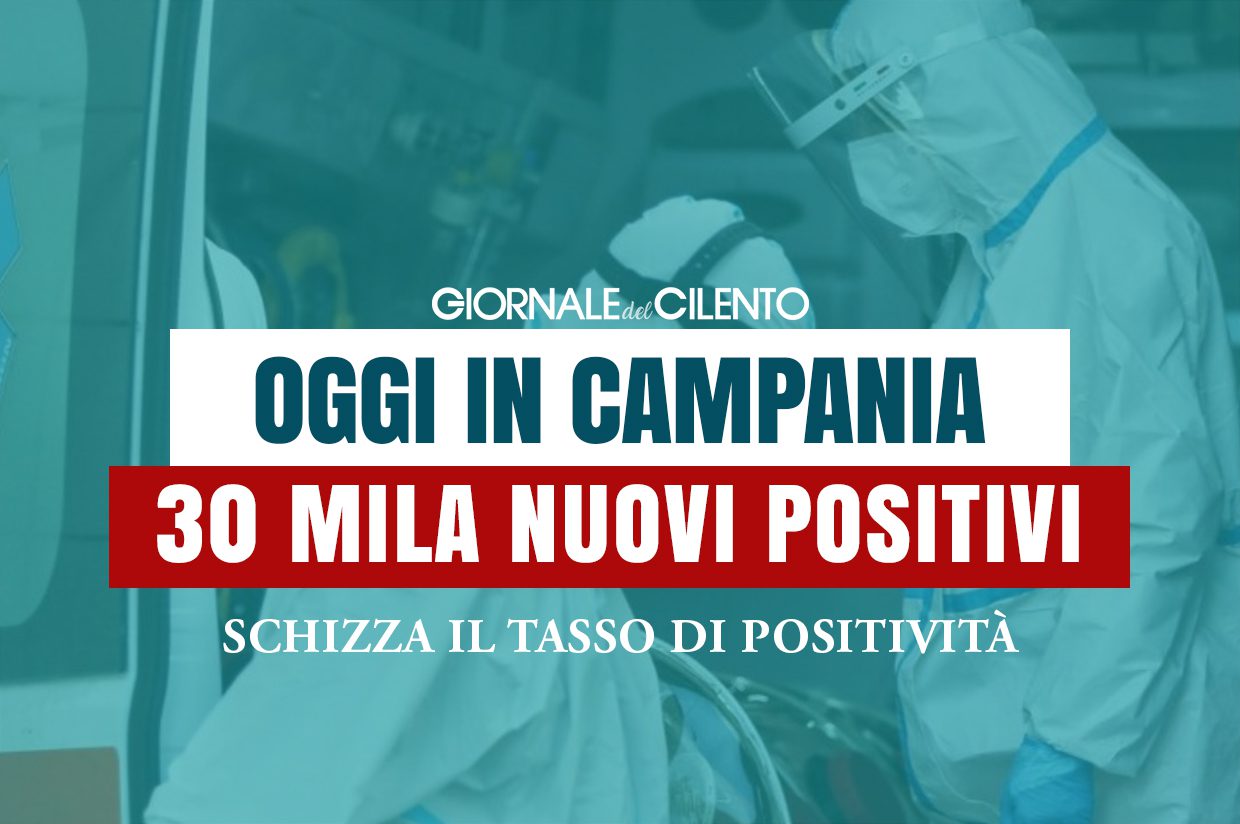 Covid Campania, 30 mila positivi in un solo giorno: tasso al 23,91%