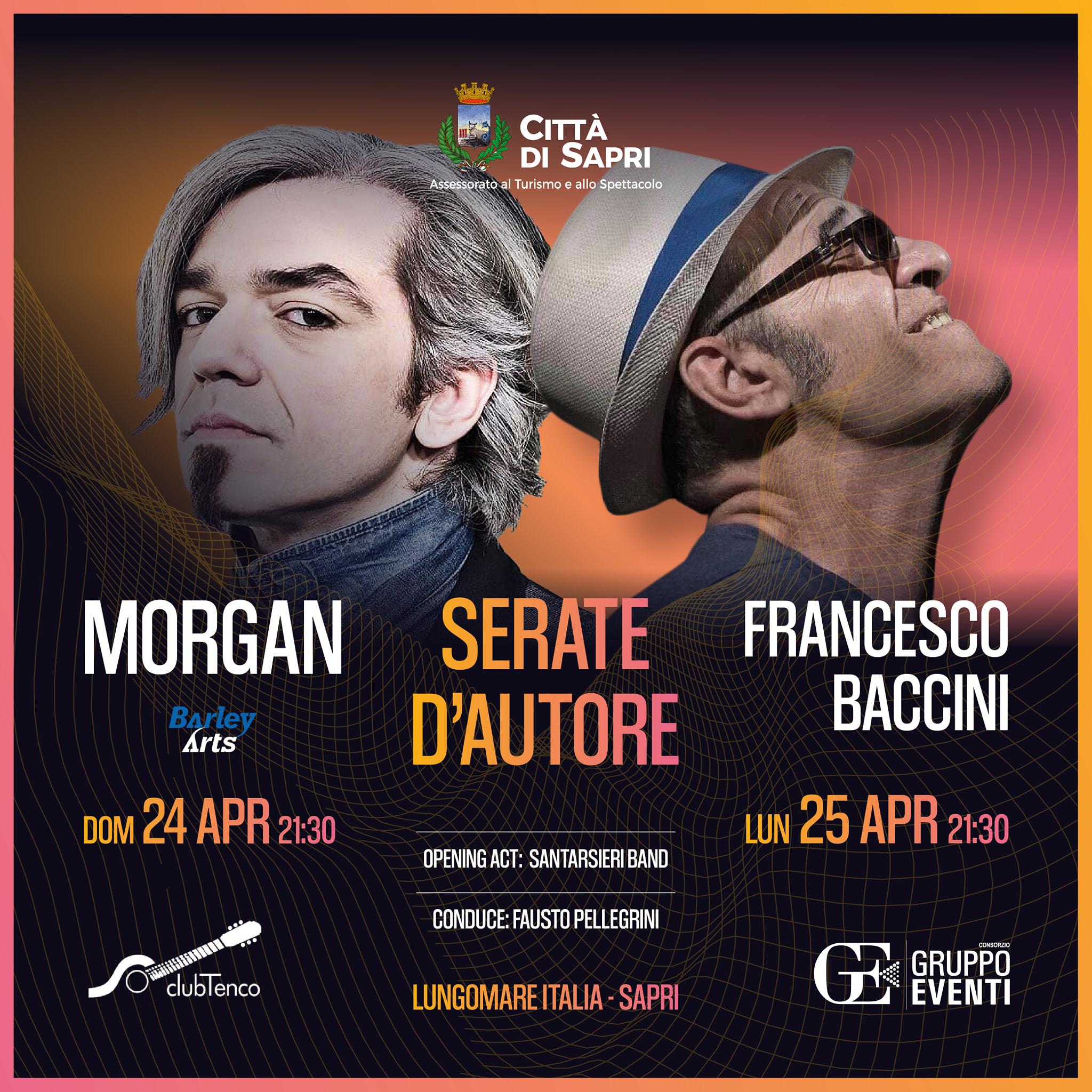 Musica d’autore: Morgan e Baccini in concerto a Sapri