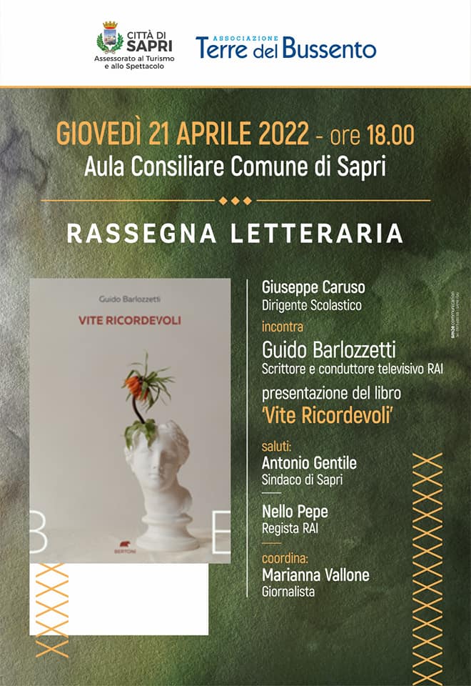 Vite ricordevoli, a Sapri la presentazione del libro di Guido Barlozzetti