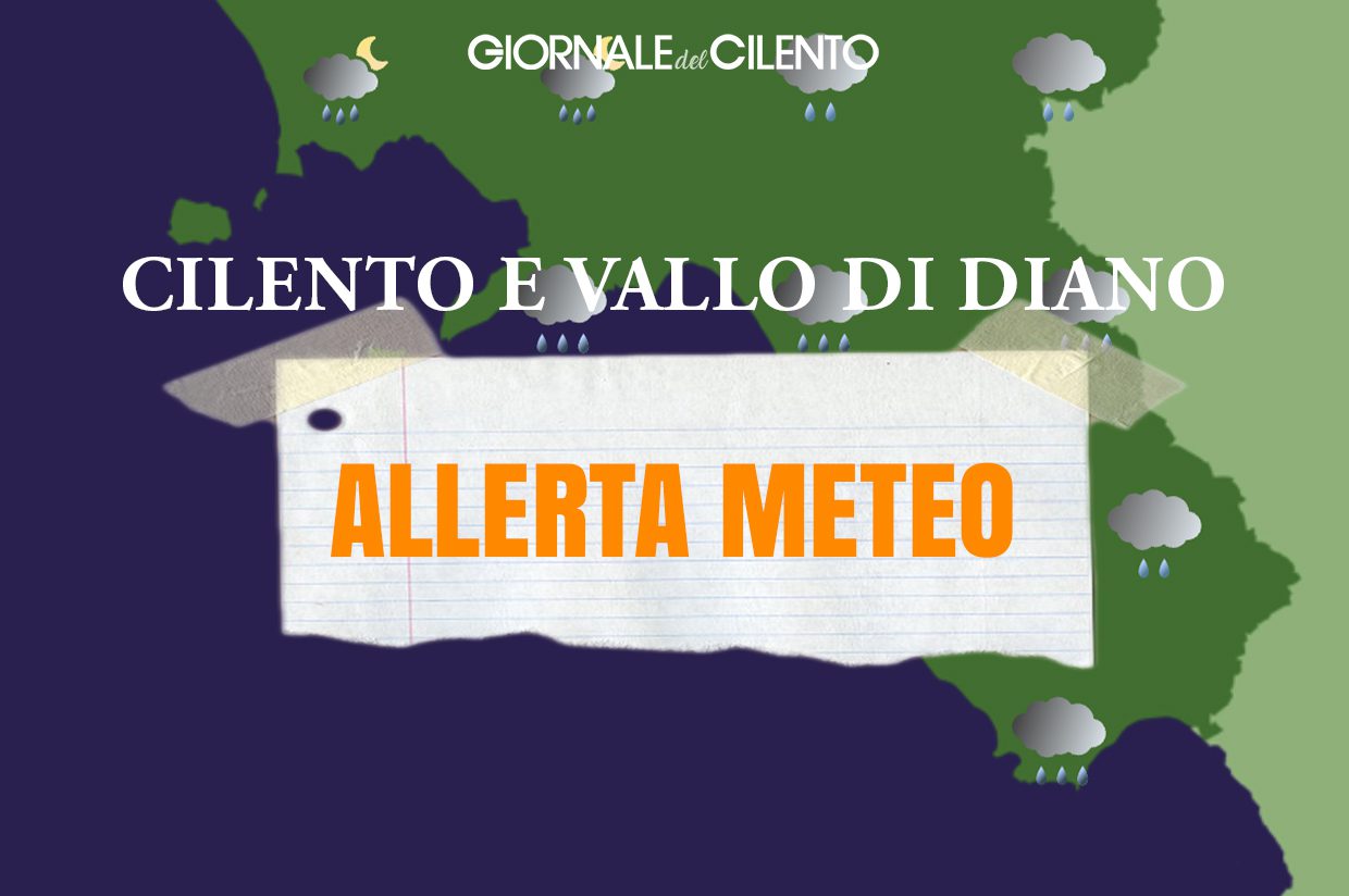 Allerta meteo arancione sulla Campania: previsti forti temporali