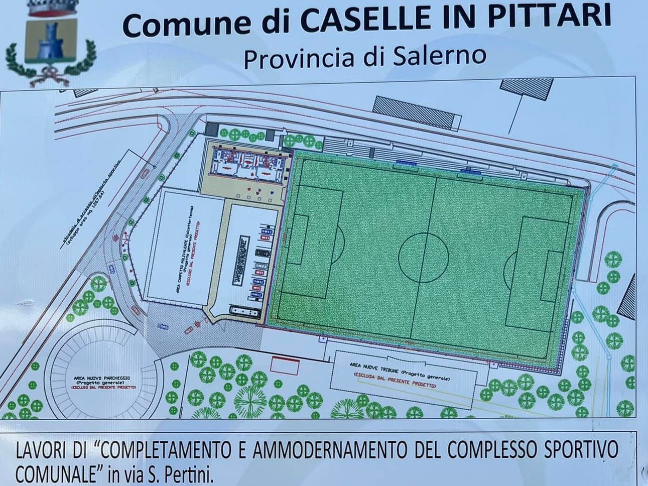 Caselle in Pittari, iniziati i lavori per il restyling del campo sportivo