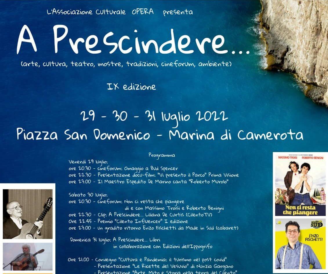 Marina di Camerota: dal 29 al 31 luglio il Festival “A Prescindere…” dedicato a Roberto Murolo e Bud Spencer
