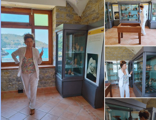 L’attrice Eleonora Brigliadori in visita all’Antiquarium di Palinuro