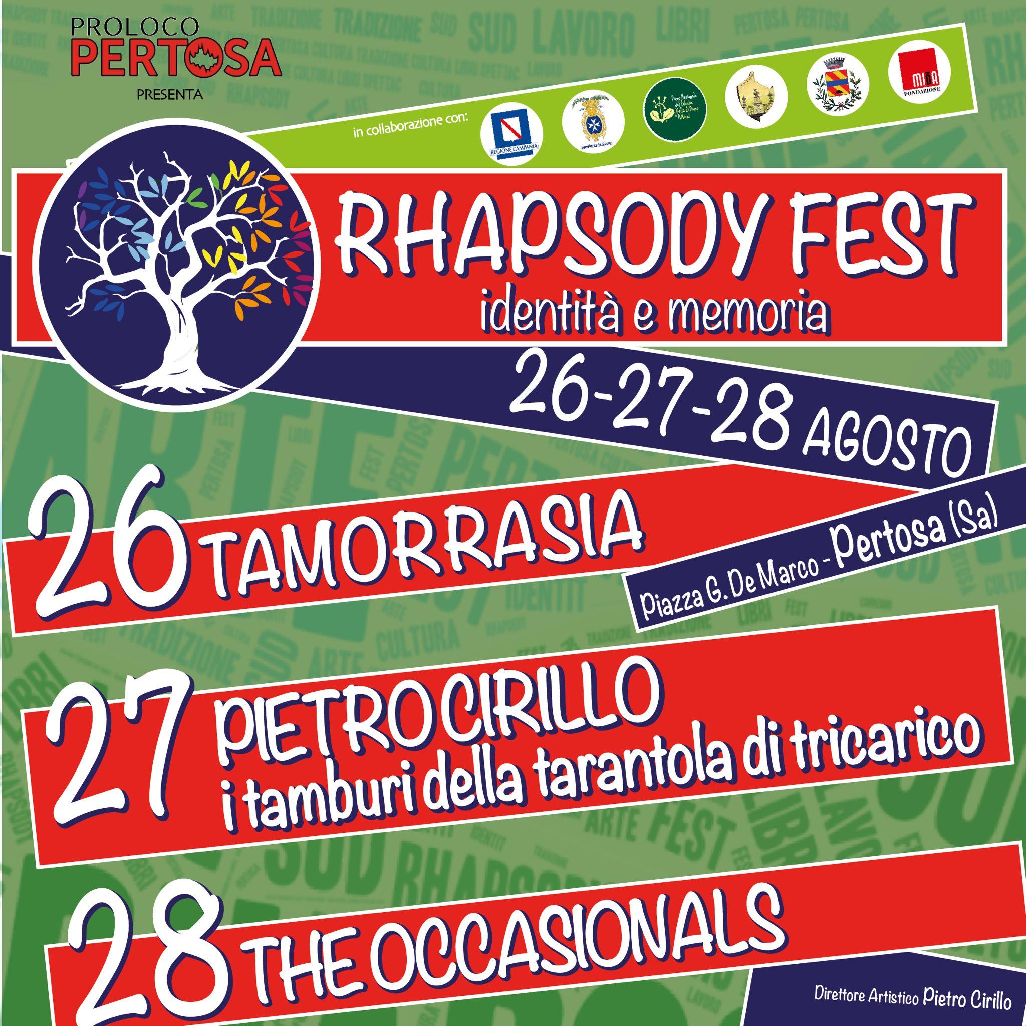 Pertosa, arriva «Rhapsody Fest»: 3 giorni di musica, arte e cibo tra memoria e identità