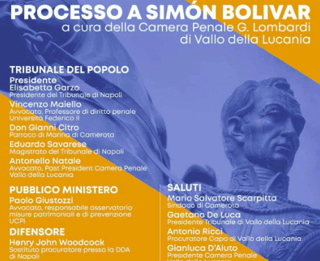 Marina di Camerota, processo al patriota e rivoluzionario venezuelano Simón Bolivar