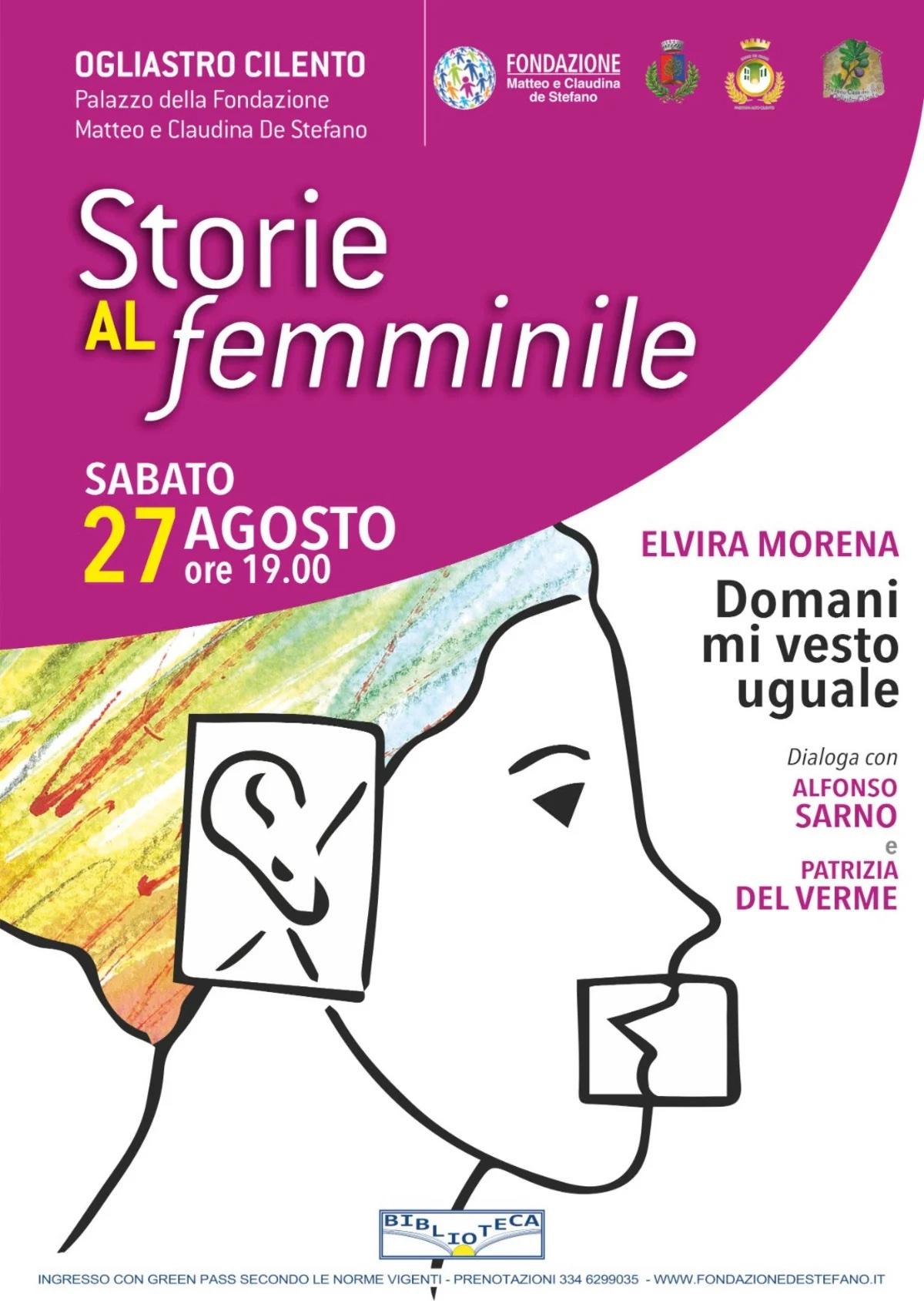 Ogliastro Cilento, torna “Storie al femminile”: protagonista Elvira Morena