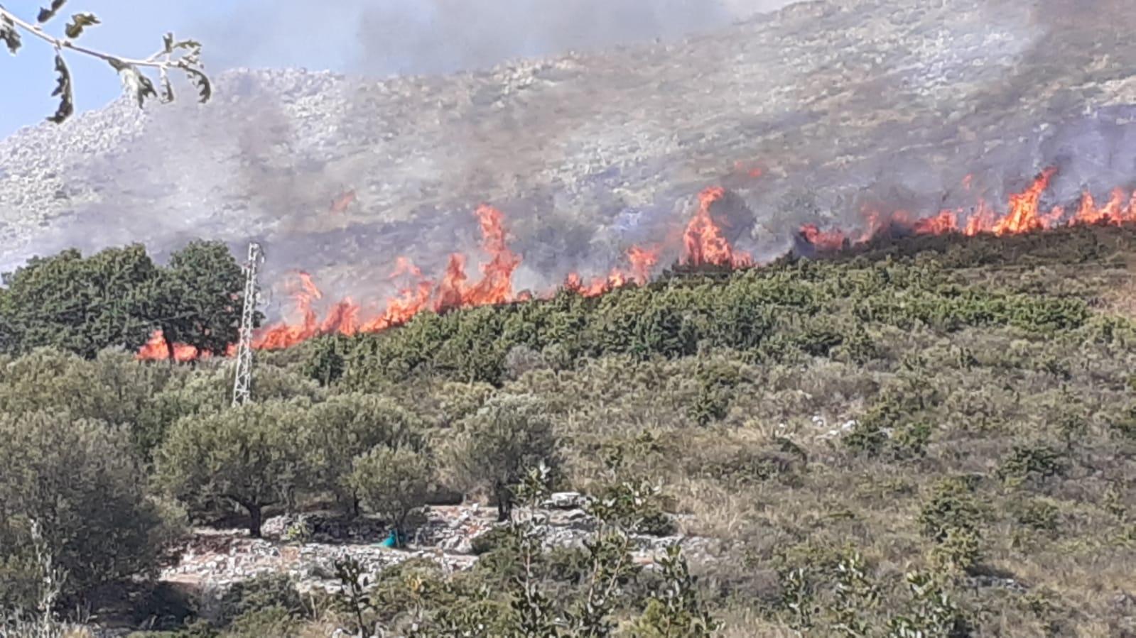 Incendio a Lentiscosa, vento alimenta le fiamme: difficili operazioni di spegnimento