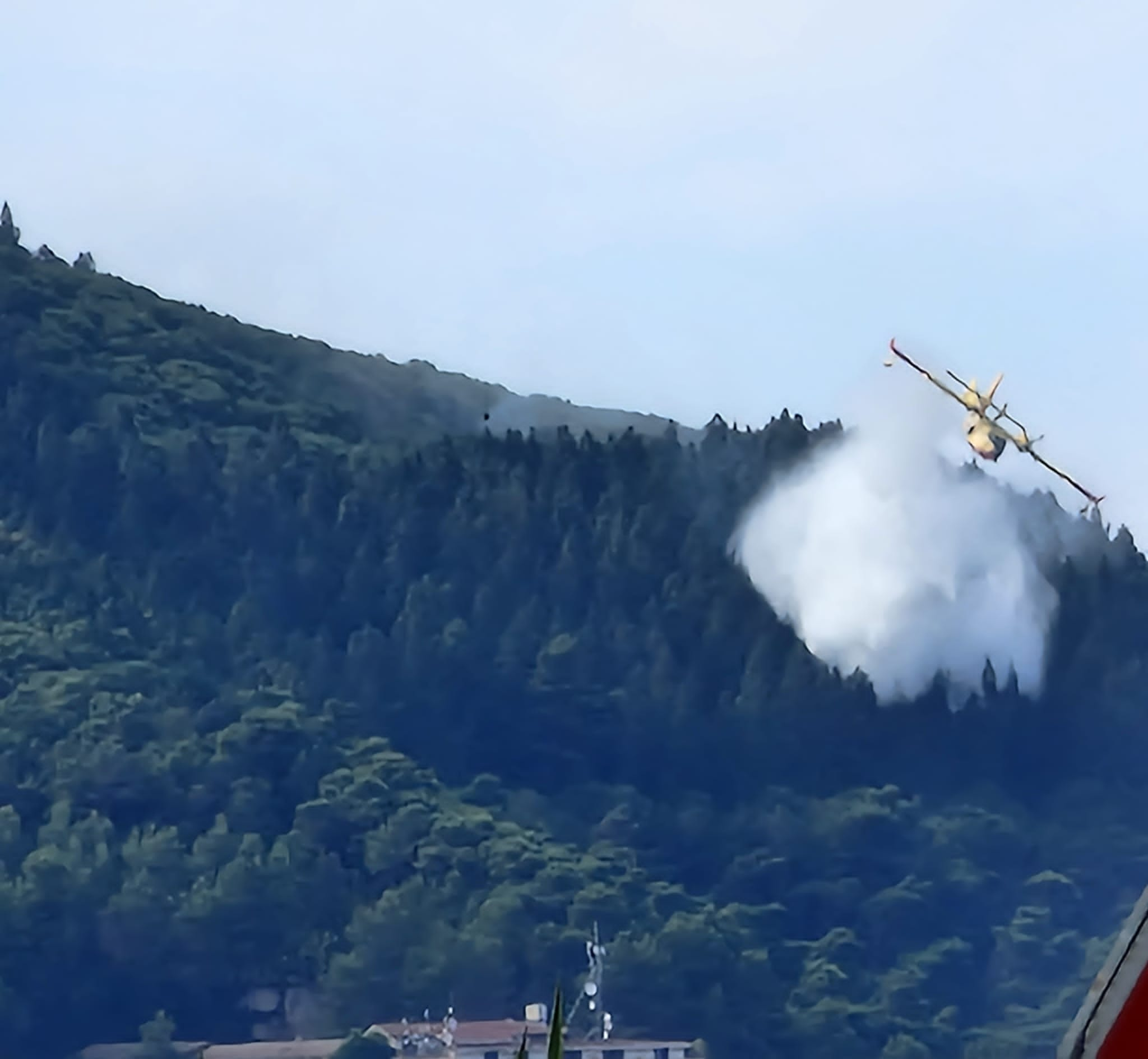 Ancora fiamme a Castellabate: tornano in azione due canadair dei vigili del fuoco