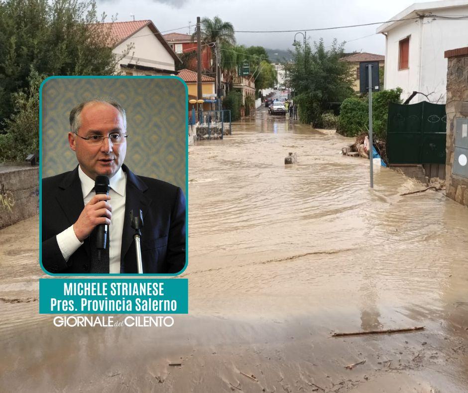 Presidente Strianese su maltempo Cilento: «Provincia non farà mancare suo contributo»