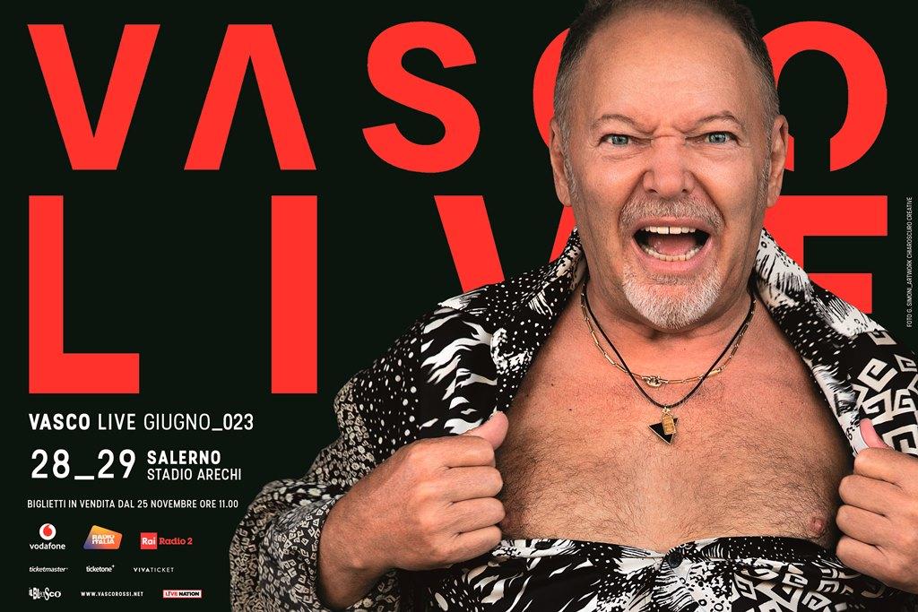 Vasco in concerto a Salerno, il 28 e 29 giugno allo Stadio Arechi