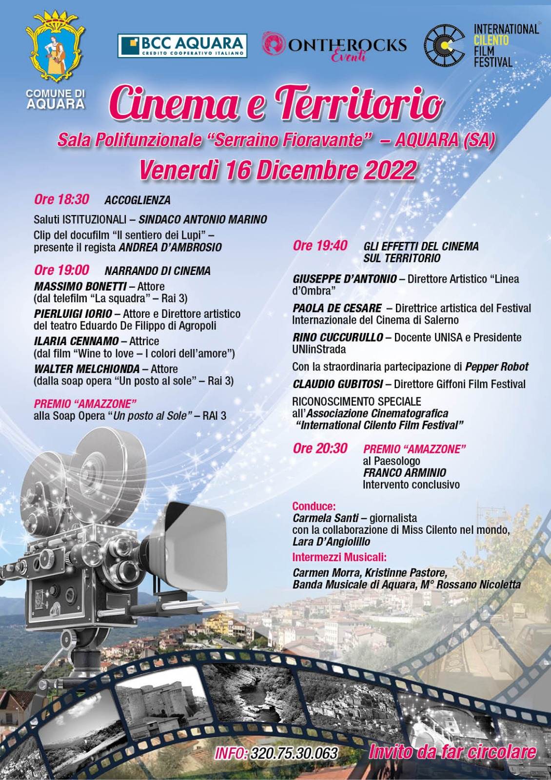 Aquara, proiezioni e incontri con attori e registi all’evento “Cinema e Territorio”