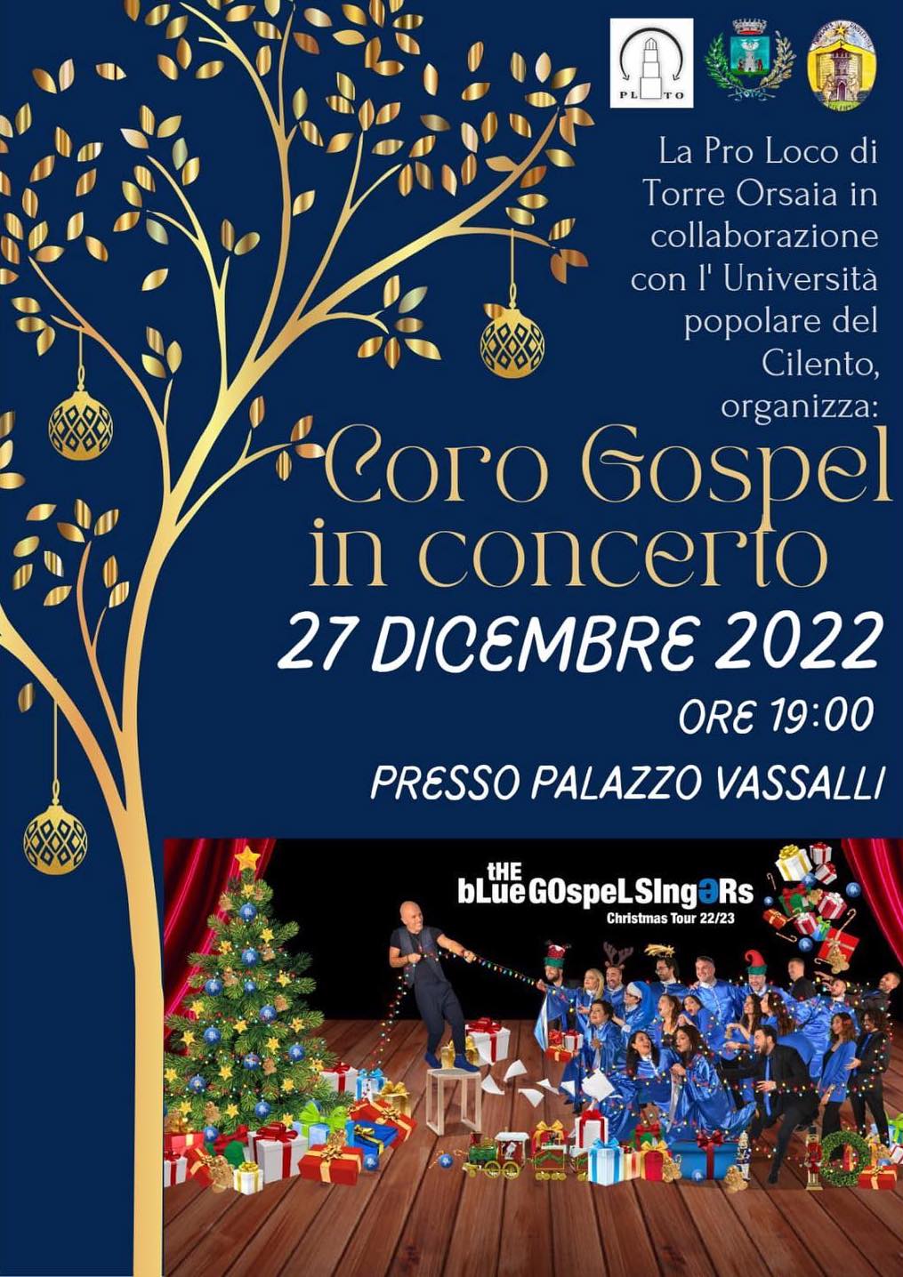 Torre Orsaia, a Palazzo Vassalli il concerto di Natale con ”The Blue Gospel Singers” 