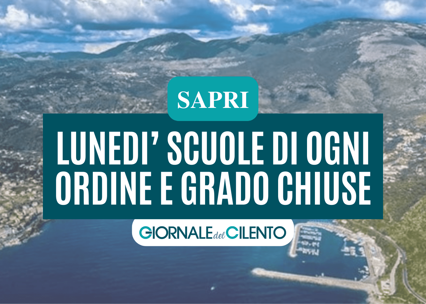 Sapri, lunedì scuole di ogni ordine e grado chiuse