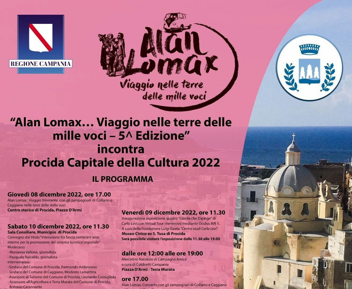 Il progetto “Alan Lomax” approda a Procida dall’8 al 10 dicembre