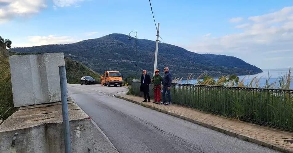 Agropoli, messa in sicurezza del costone roccioso sull’ex SP 184