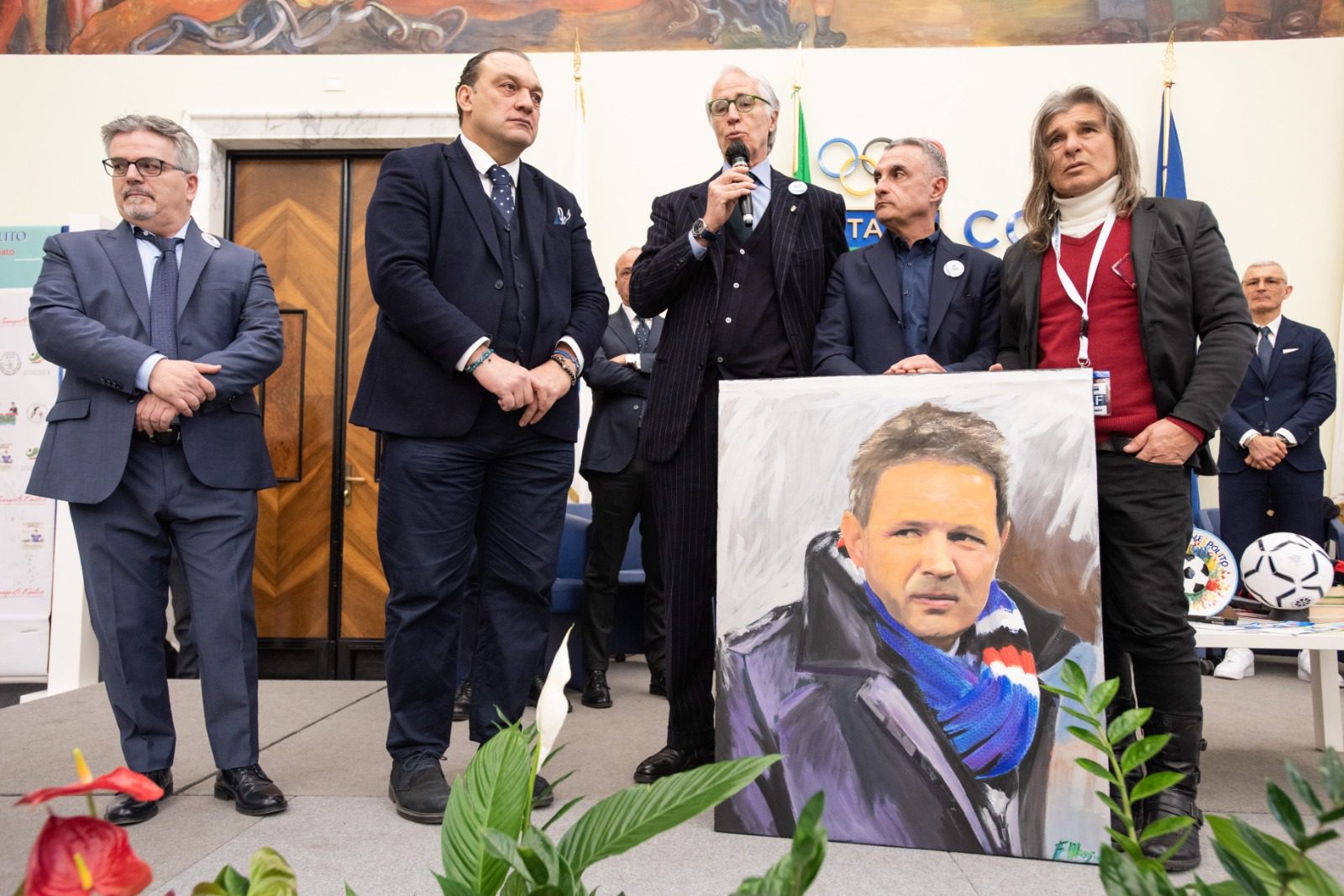 I miti del calcio contemporaneo rivivono nella pittura di Fernando Mangone: i quadri dell’artista al Coni per il Premio «Andrea Fortunato»