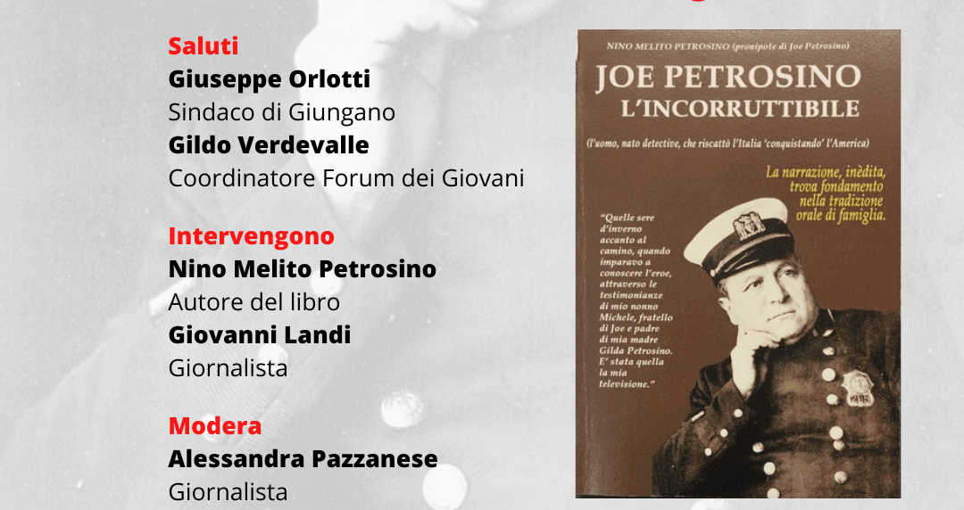 Giungano, presentazione del libro “L’Incorruttibile” sulla storia di Joe Petrosino