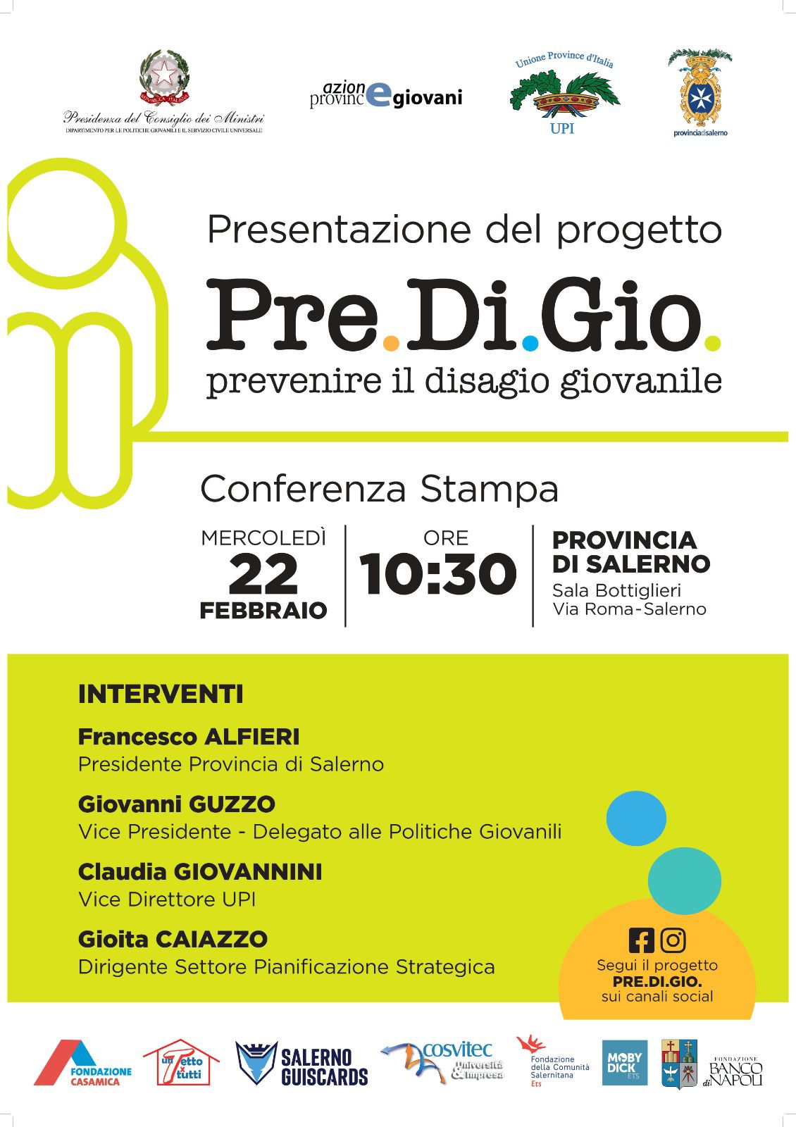 Salerno, via al progetto «Pre.di.gio» sul disagio giovanile: coinvolti anche Comuni del Cilento