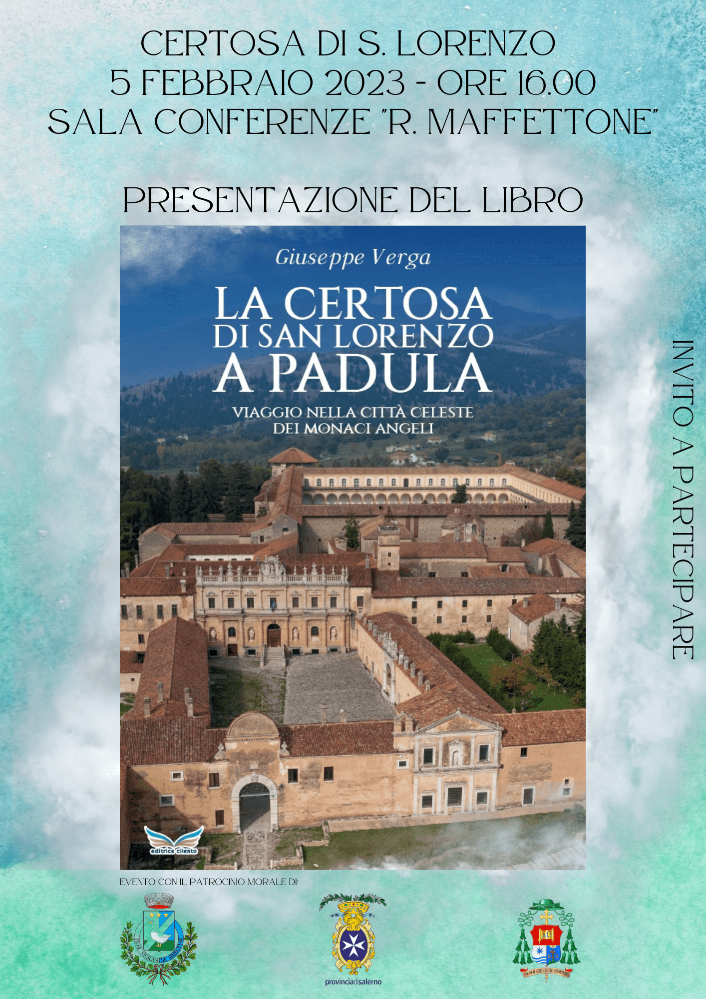 Presentazione del libro «La Certosa di San Lorenzo a Padula – viaggio nella città celeste dei monaci angeli» di Giuseppe Verga