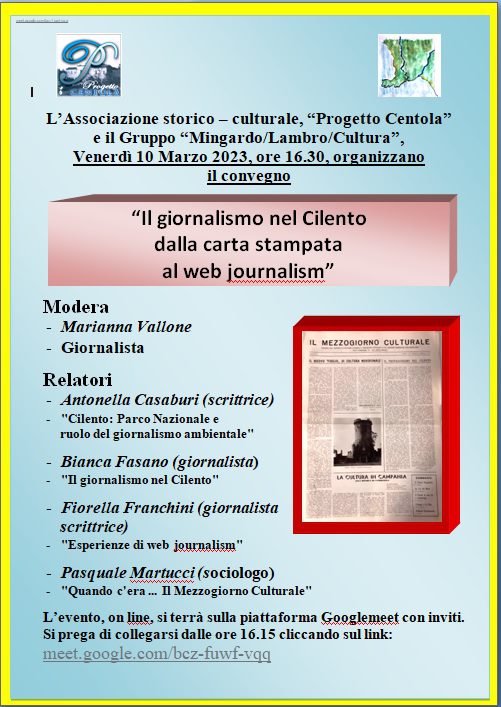 «Il giornalismo nel Cilento, dalla carta stampata al web journalism» il convegno su Google Meet