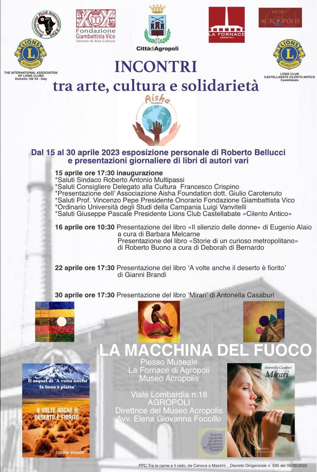 Agropoli: a ‘La Fornace’ incontri tra arte, cultura e solidarietà dal 15 al 30 aprile