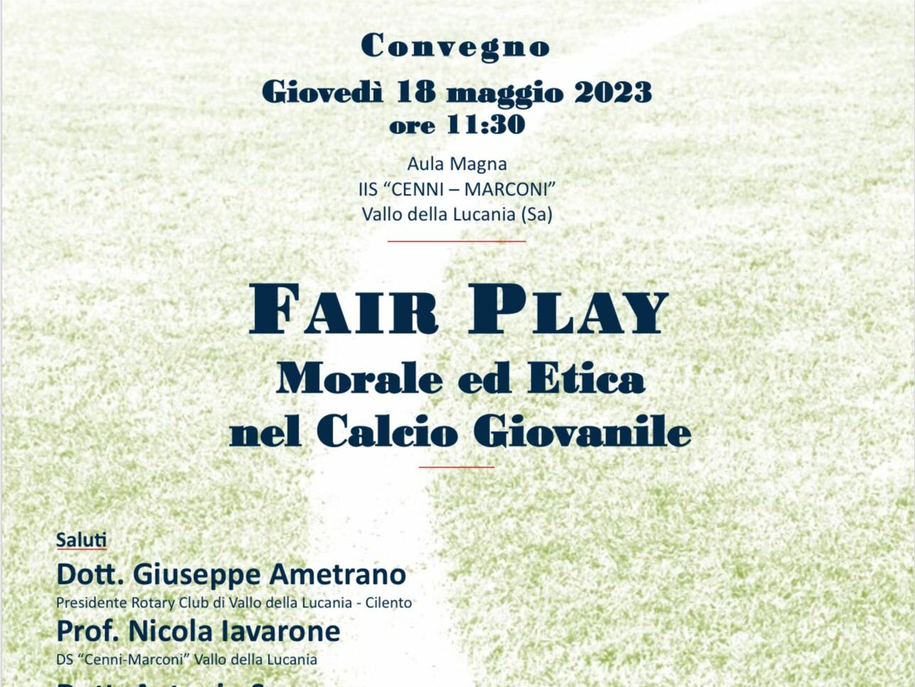 “Fair play, morale ed etica nel calcio giovanile”, a Vallo della Lucania convegno del Rotary con Gabriele Gravina