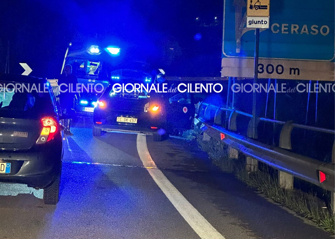 Schianto nella notte lungo la Cilentana: carabinieri e ambulanze sul posto