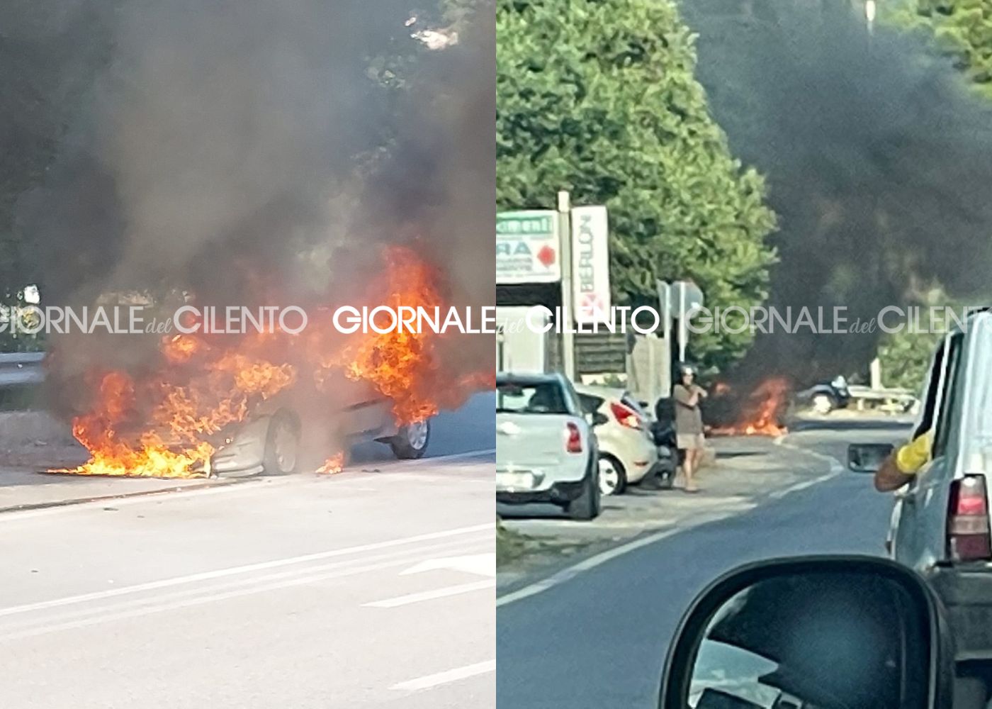 Auto in fiamme alle ‘Ginestre’ tra Sapri e Vibonati: traffico paralizzato, code lunghe chilometri