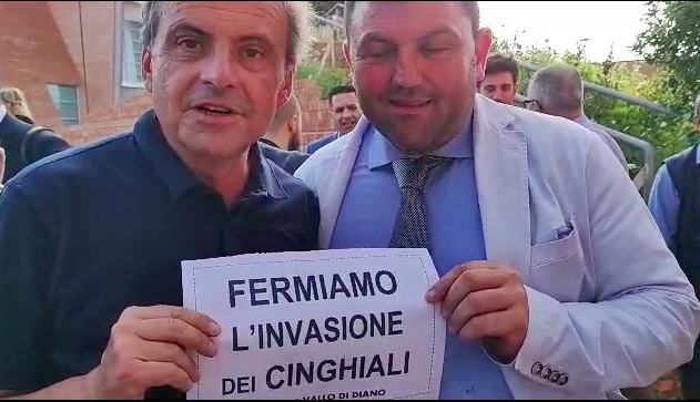 Cilento, consigliere Citera incontra Calenda: «Come si ferma l’invasione dei cinghiali? Fucile e padella»