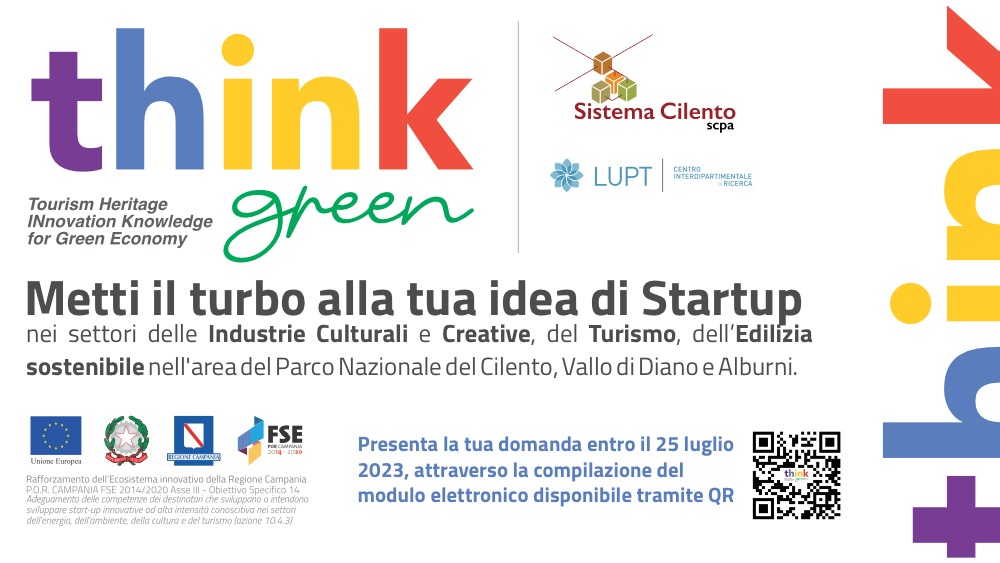 Sistema Cilento, aperte le candidature per Think Green, il programma di accelerazione d’impresa