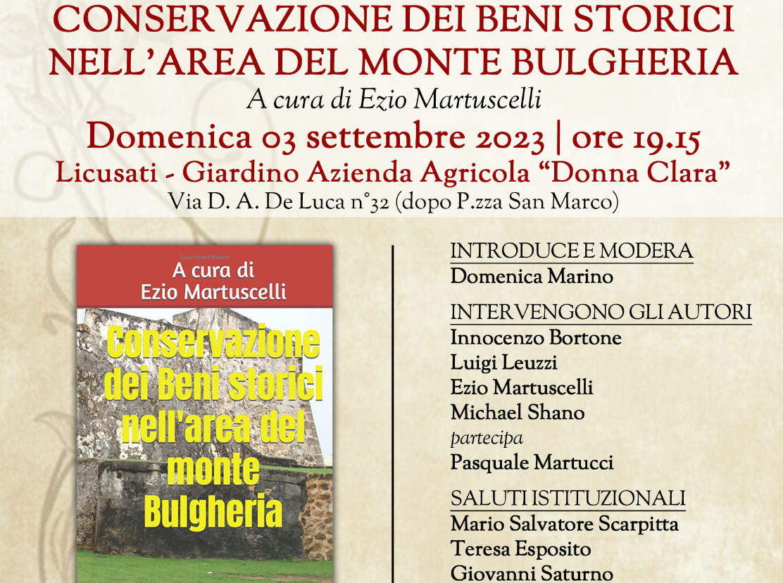 «Conservazione dei beni storici nell’area del Monte Bulgheria» l’idea in un libro