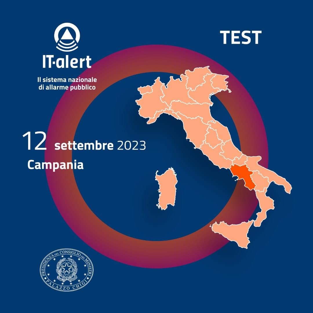 It-Alert, il 12 settembre un sms su tutti i cellulari della Campania: è test protezione civile
