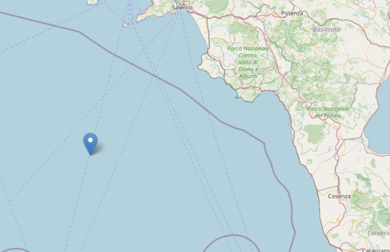 Terremoto di magnitudo 4.6 di fronte al golfo di Policastro