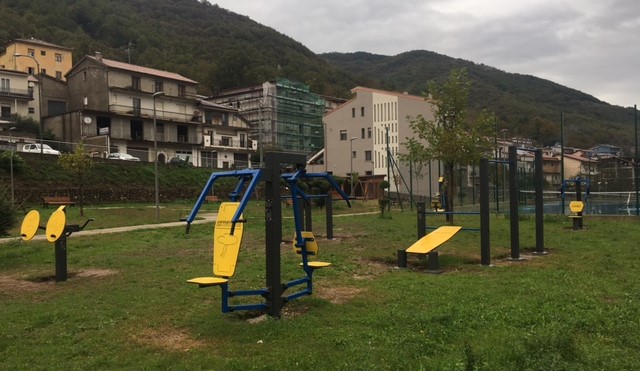 Sanza, terminati lavori area fitness all’interno della villa comunale