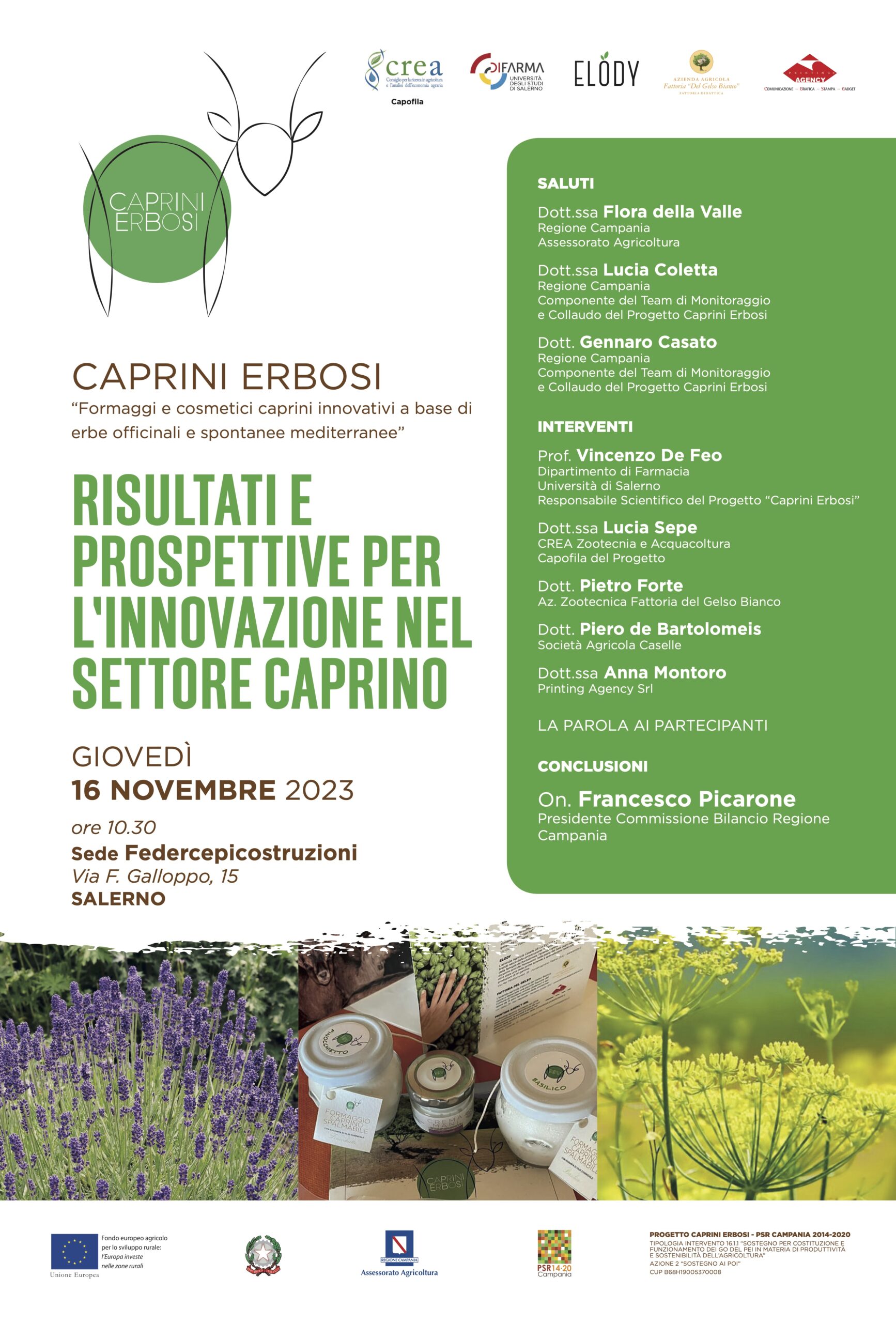 Chiusura del progetto Caprini Erbosi – Formaggi e cosmetici caprini innovativi a base di erbe officinali
