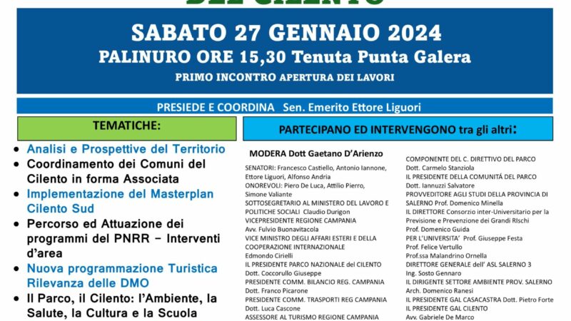 Stati Generali del Cilento, una chiamata per discutere del futuro del territorio. Il primo incontro a Palinuro