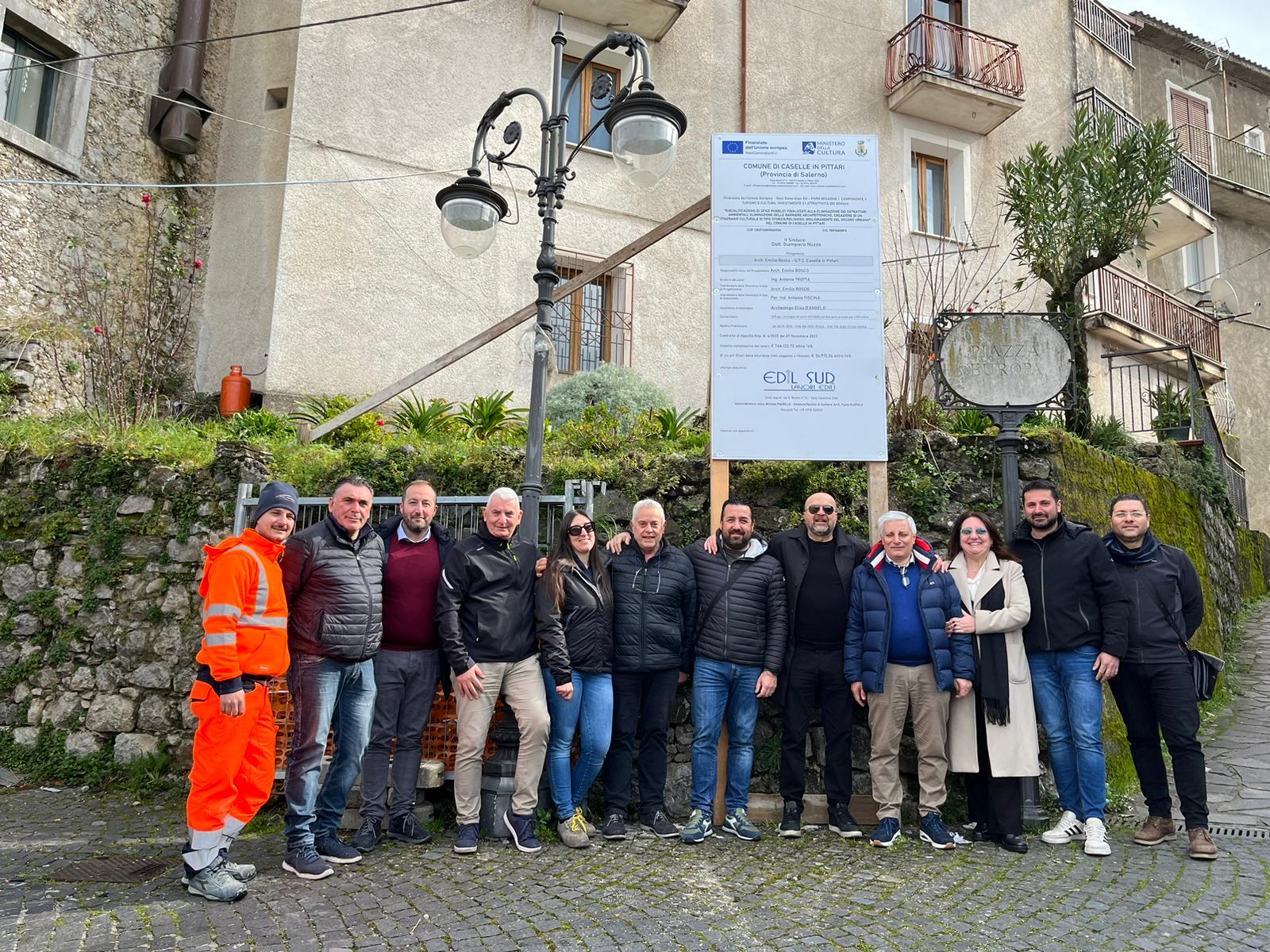 Caselle in Pittari, avvio dei lavori di riqualificazione del centro storico: «Nuova visione senza barriere»