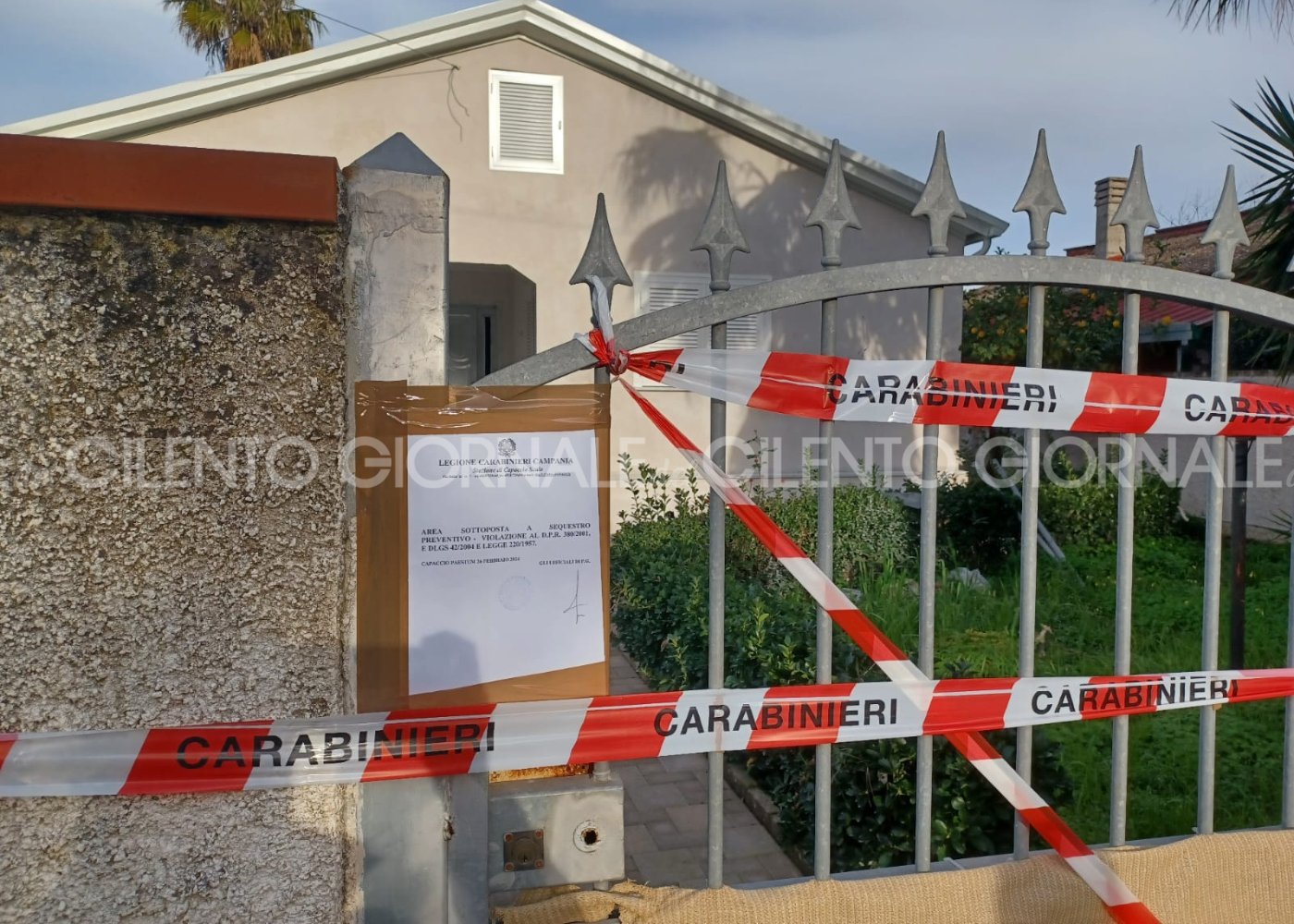 Capaccio, villa abusiva sequestrata dai carabinieri a pochi passi dal mare
