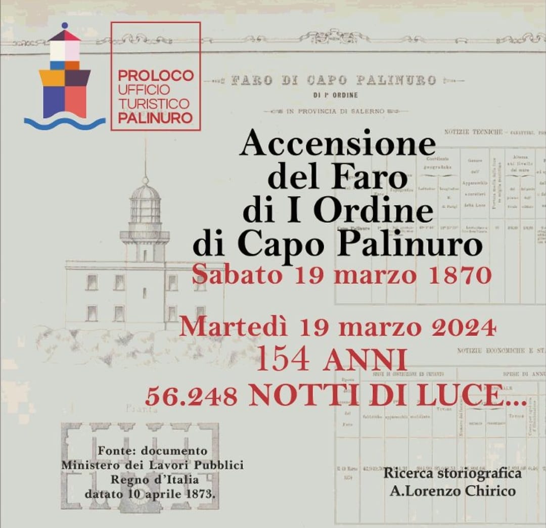 Il faro di capo Palinuro, tra i più alti d’Italia: fu acceso il 19 marzo del 1870