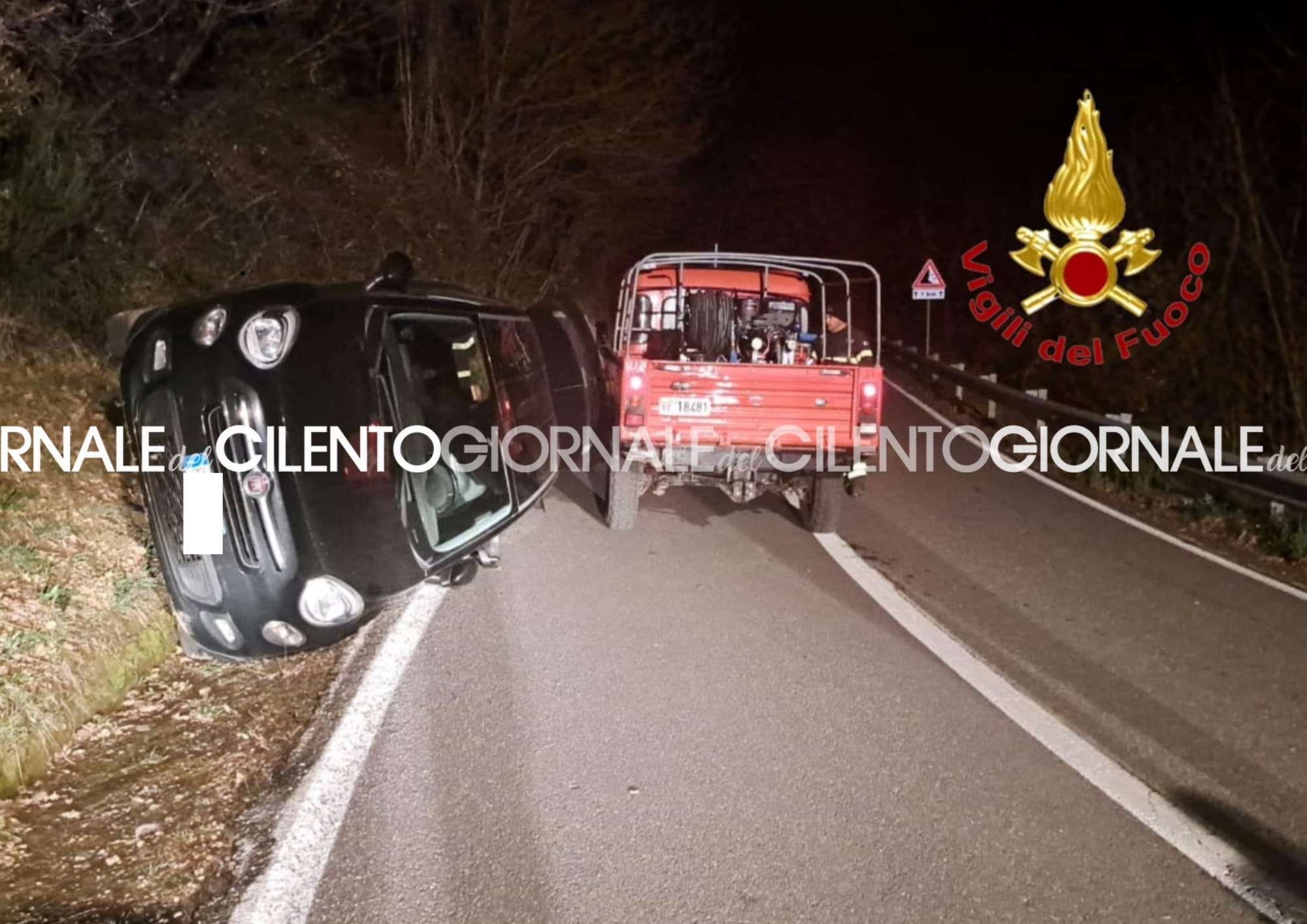 Paura tra Futani e Cuccaro Vetere, sbanda con l’auto e finisce fuori strada