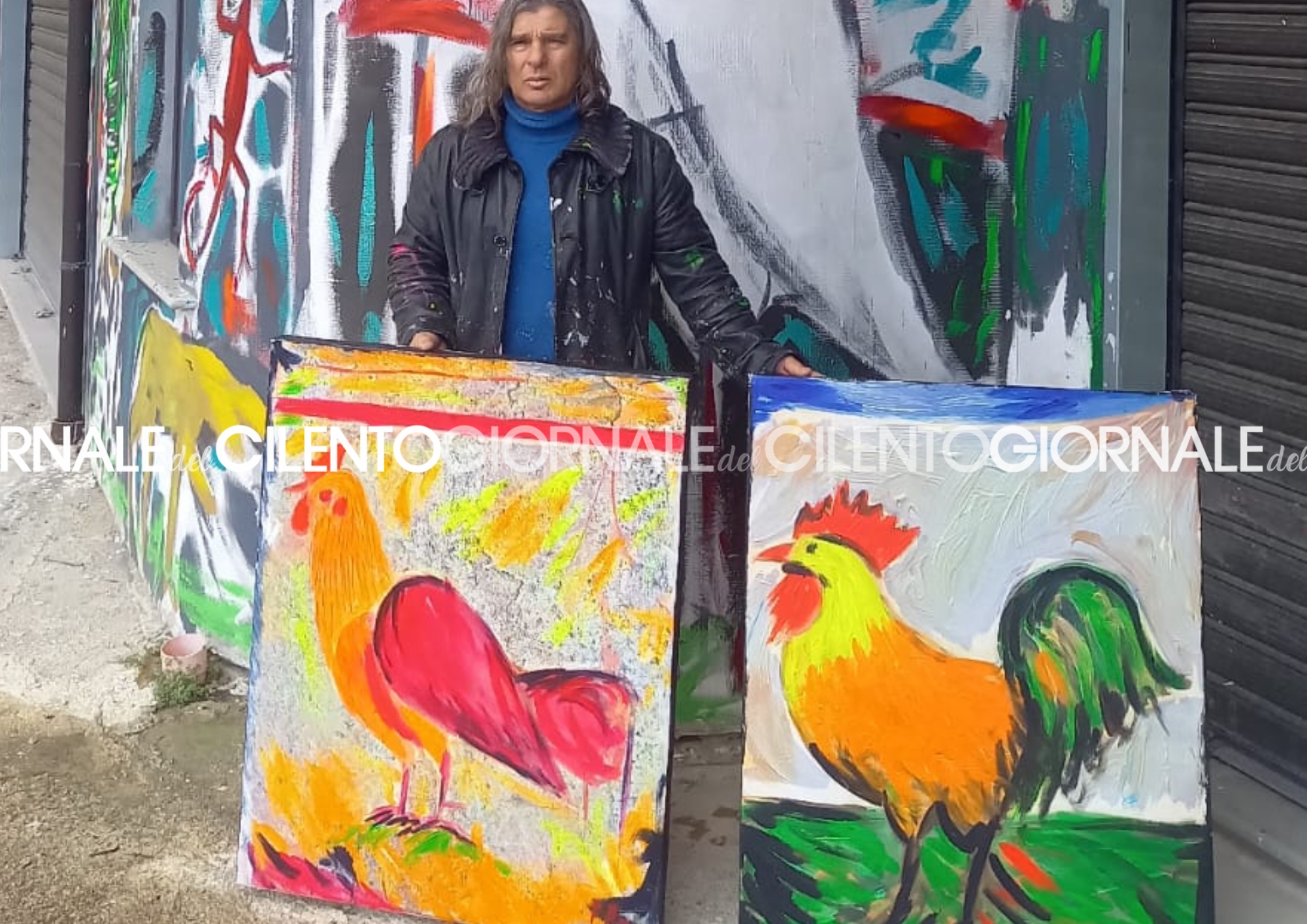 Tra pittura e street art: il simbolismo del gallo di Buccino e di Paestum secondo l’artista Mangone