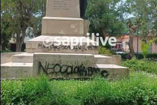 Sapri, imbrattato il monumento ai caduti con scritte antifascista