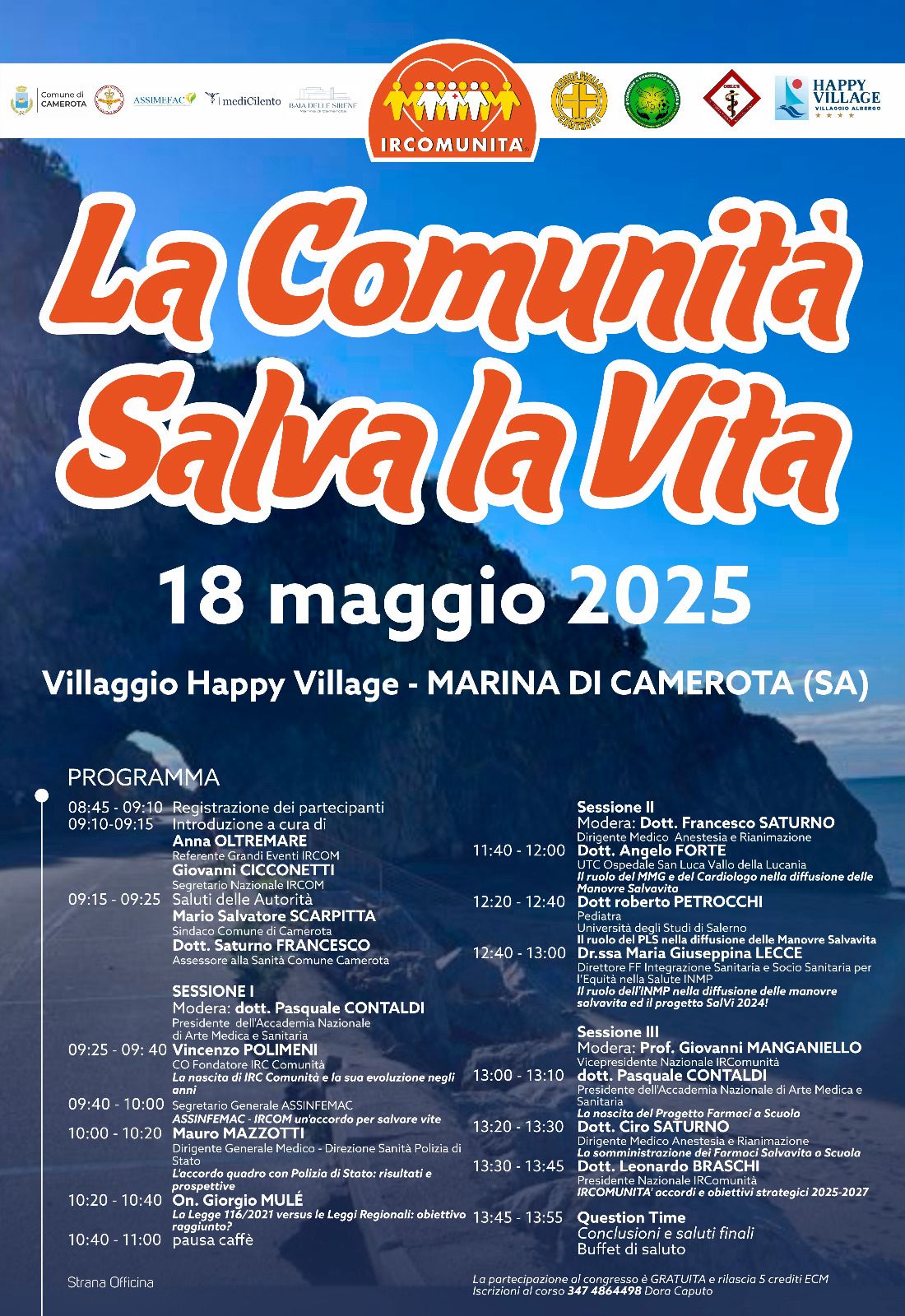 A Marina di Camerota il congresso “La Comunità Salva la Vita”: esperti e istituzioni uniti per la formazione sanitaria