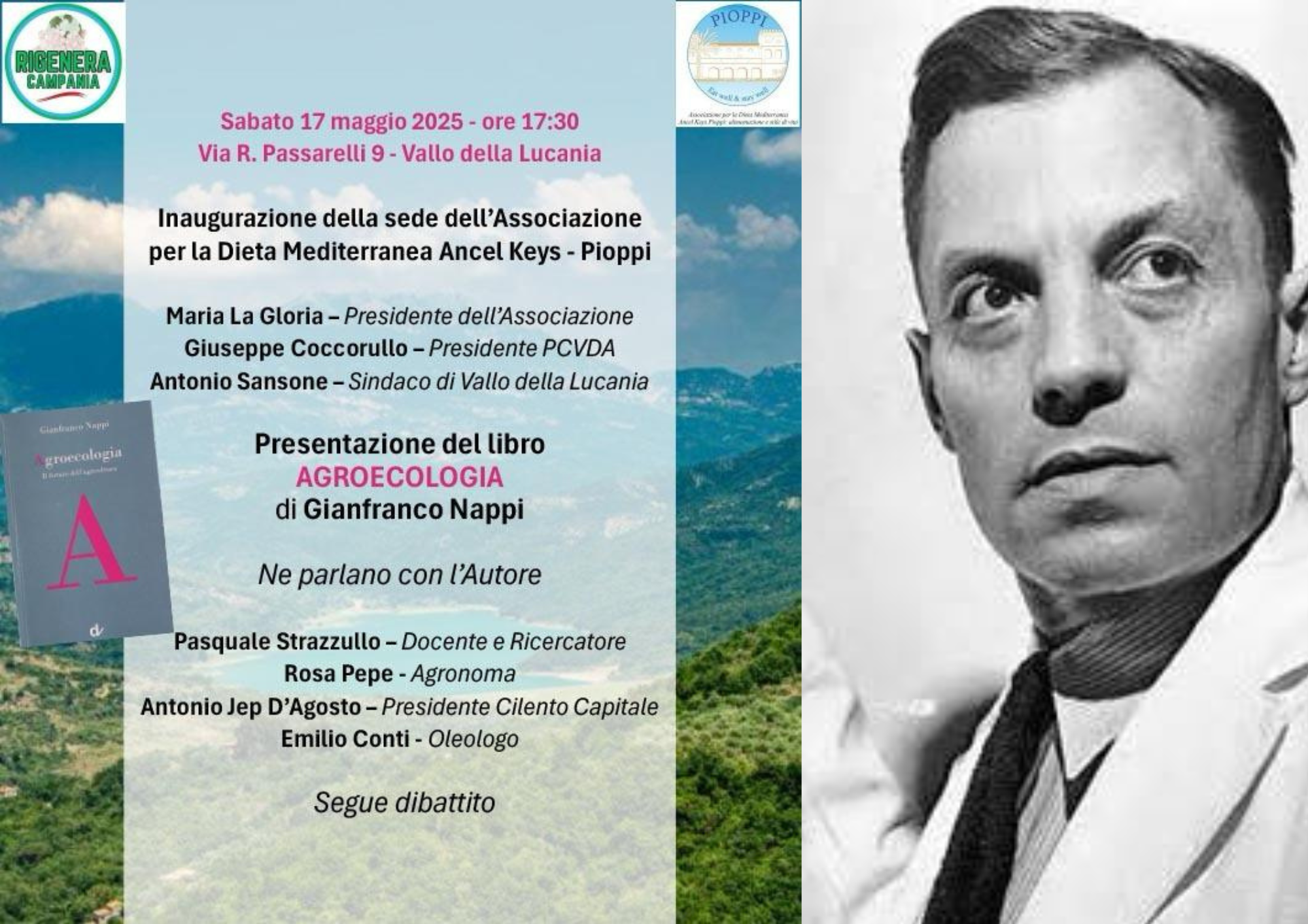 A Vallo della Lucania la nuova sede dell’associazione Dieta Mediterranea Ancel Keys Pioppi