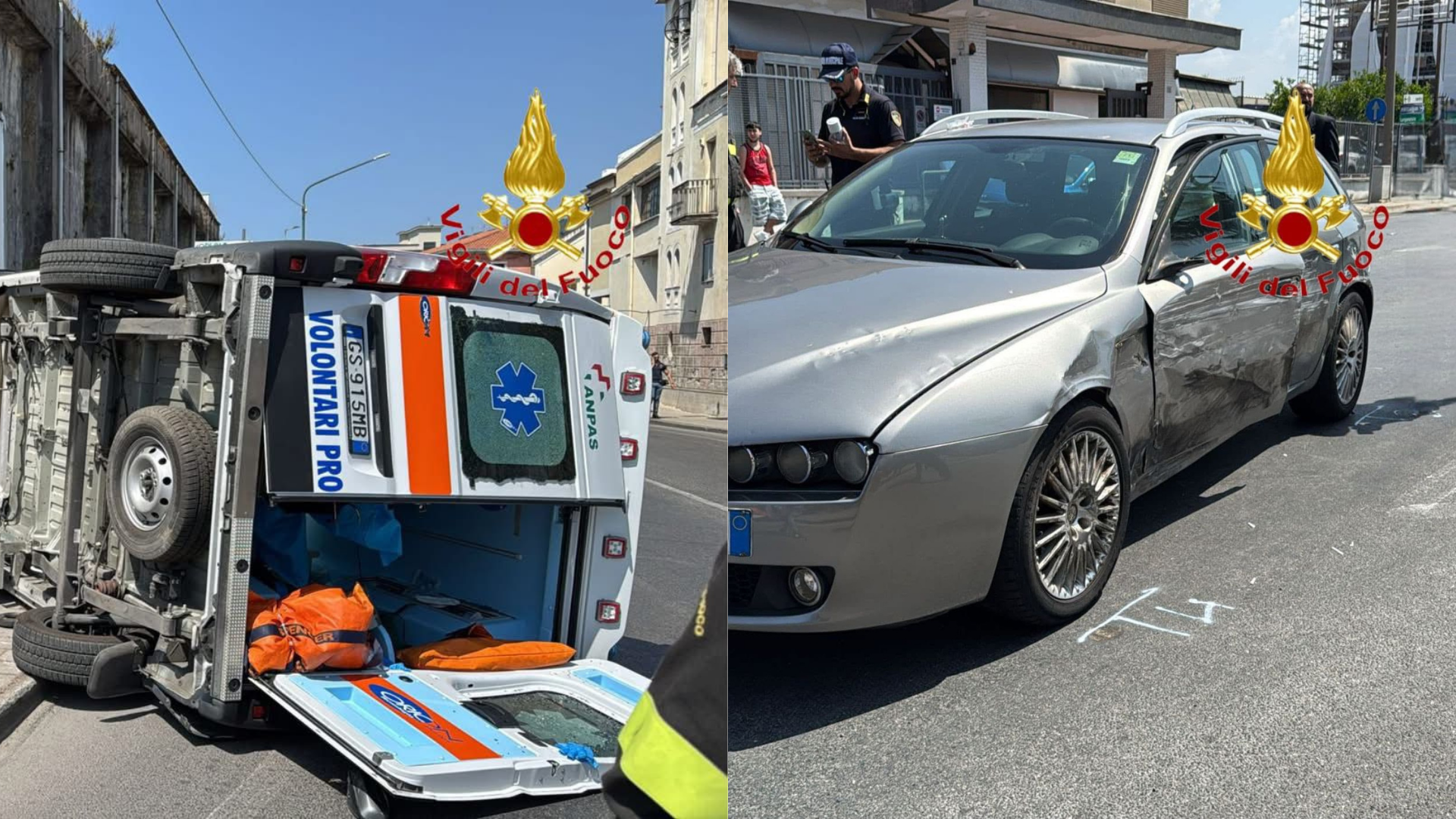 Incidente a Salerno, ambulanza con paziente a bordo si scontra con un’auto: tre feriti