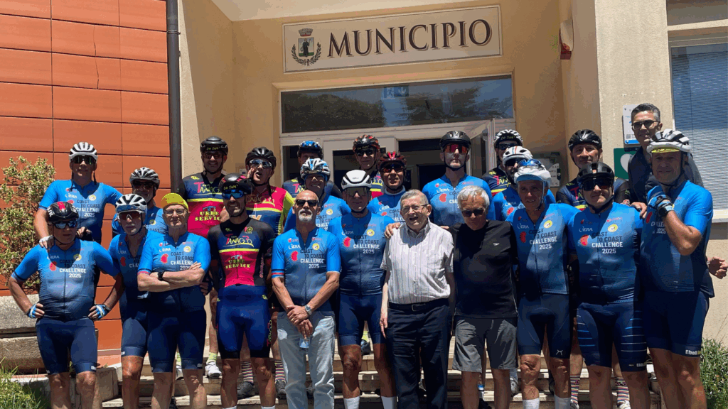 Salute dei reni e pace: la ciclopedalata europea ha fatto tappa a Sant’Arsenio