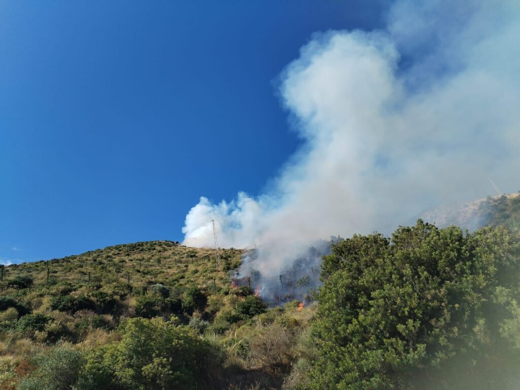 Ennesimo incendio a Pisciotta, fiamme a Caprioli: interviene anche l’elicottero