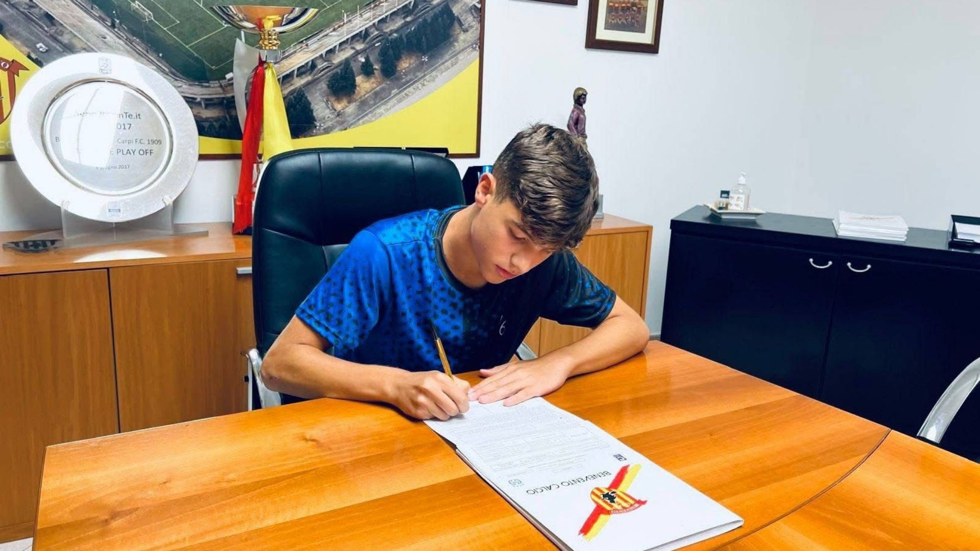 Gabriele Renzi, giovane attaccante di Prignano Cilento: alle giovanili del Benevento