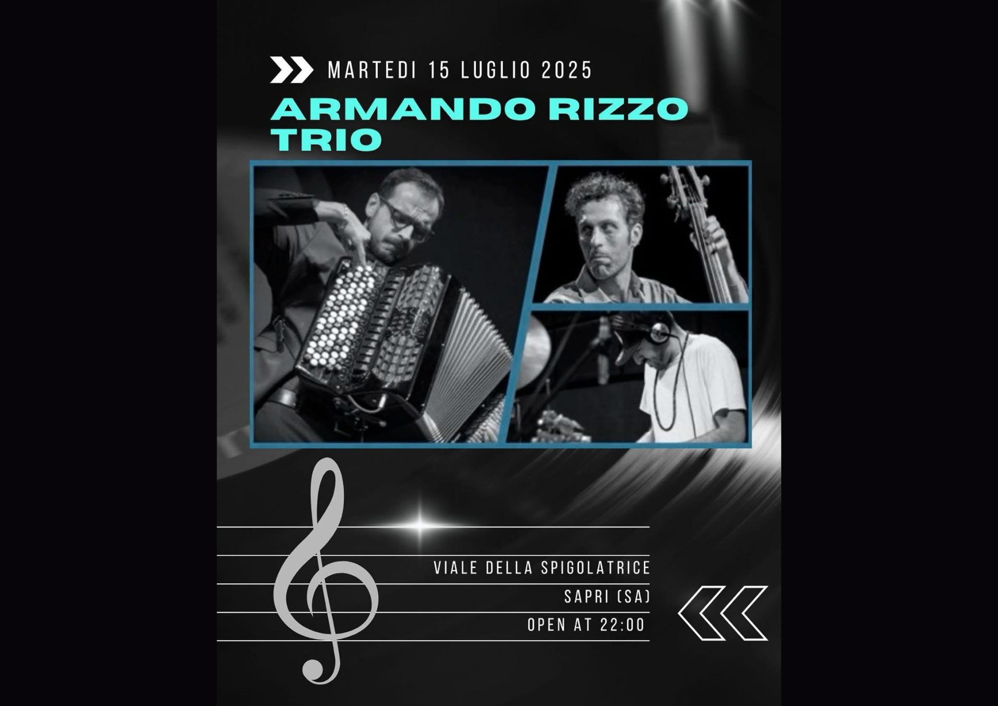 Sapri, si apre “Frontiere Mediterranee”: debutto con il concerto “Armando Rizzo Trio”