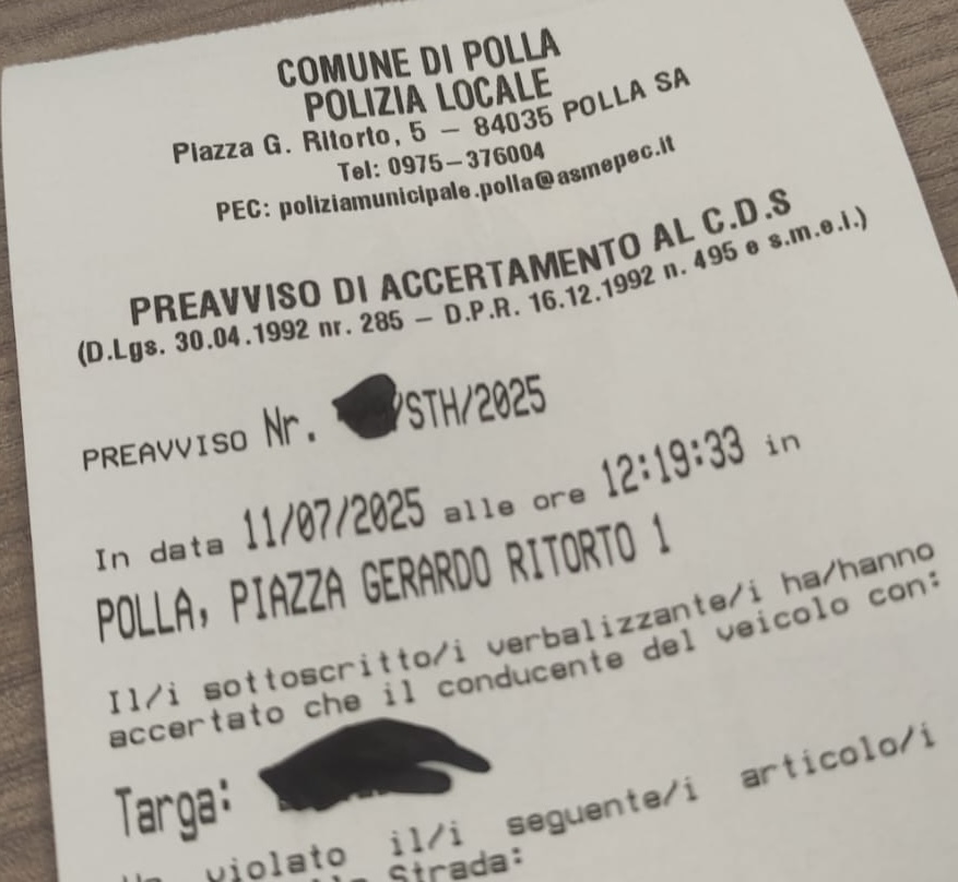 Polla, multe hi-tech: la Polizia di Polla introduce i preavvisi digitali. Addio ai blocchetti, arriva il QR-Code